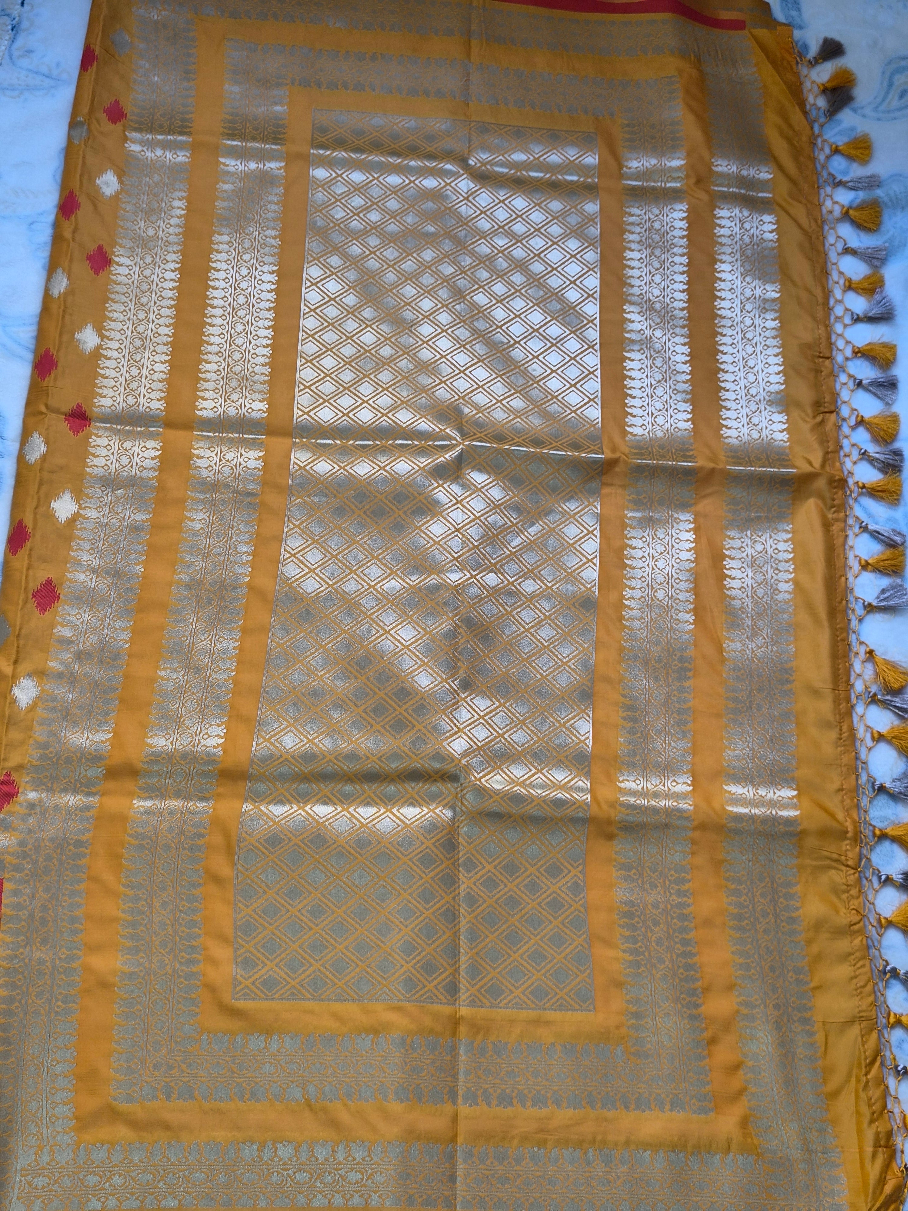 Soft Silk Patola Saree with Diamond Motifs