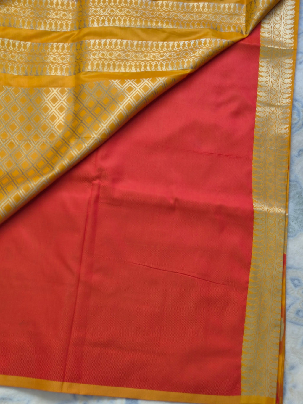 Soft Silk Patola Saree with Diamond Motifs
