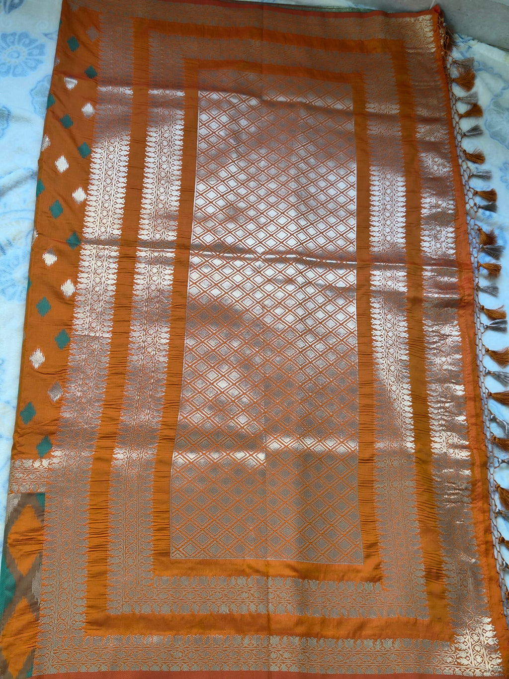 Soft Silk Patola Saree with Diamond Motifs
