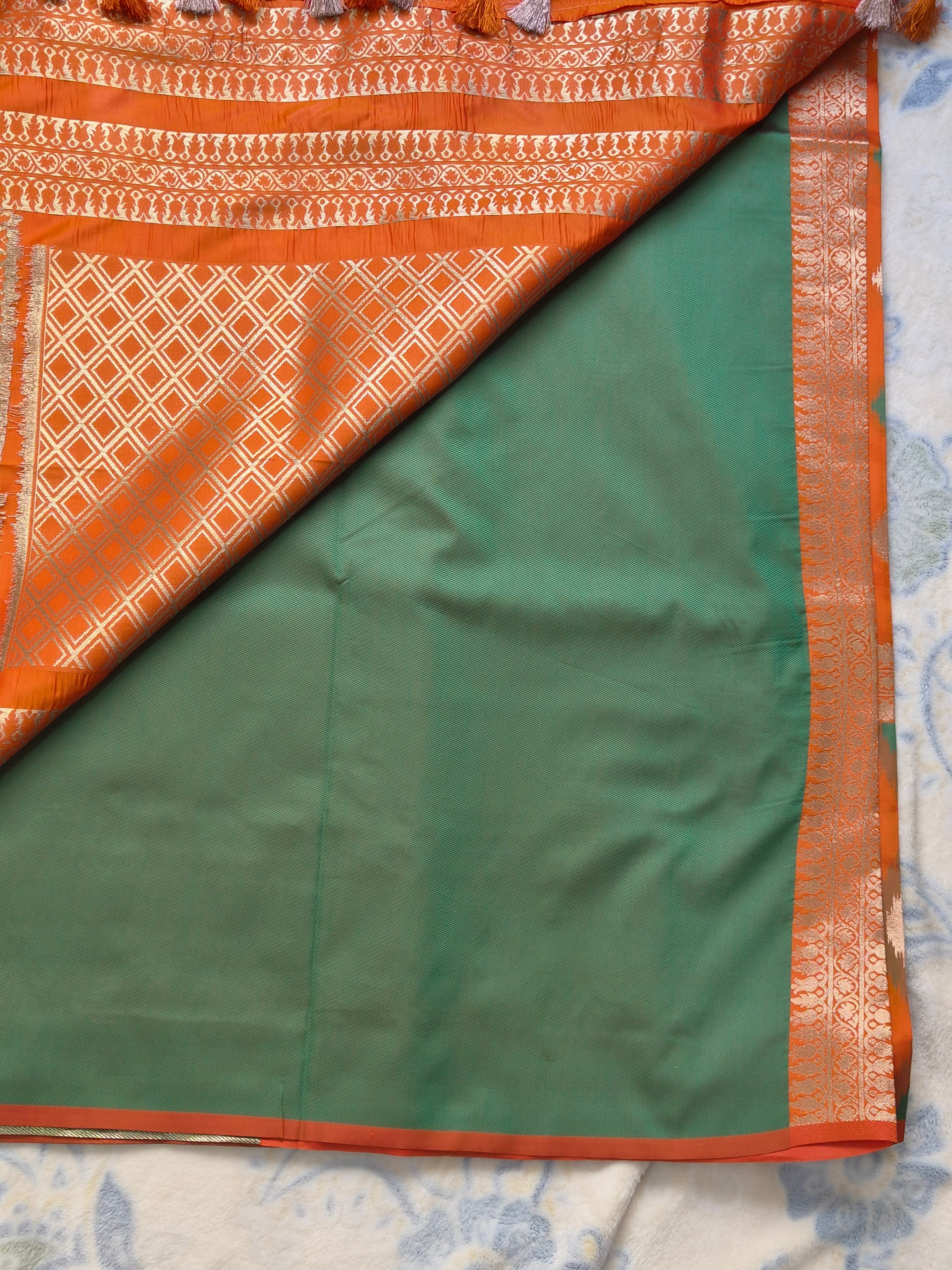 Soft Silk Patola Saree with Diamond Motifs