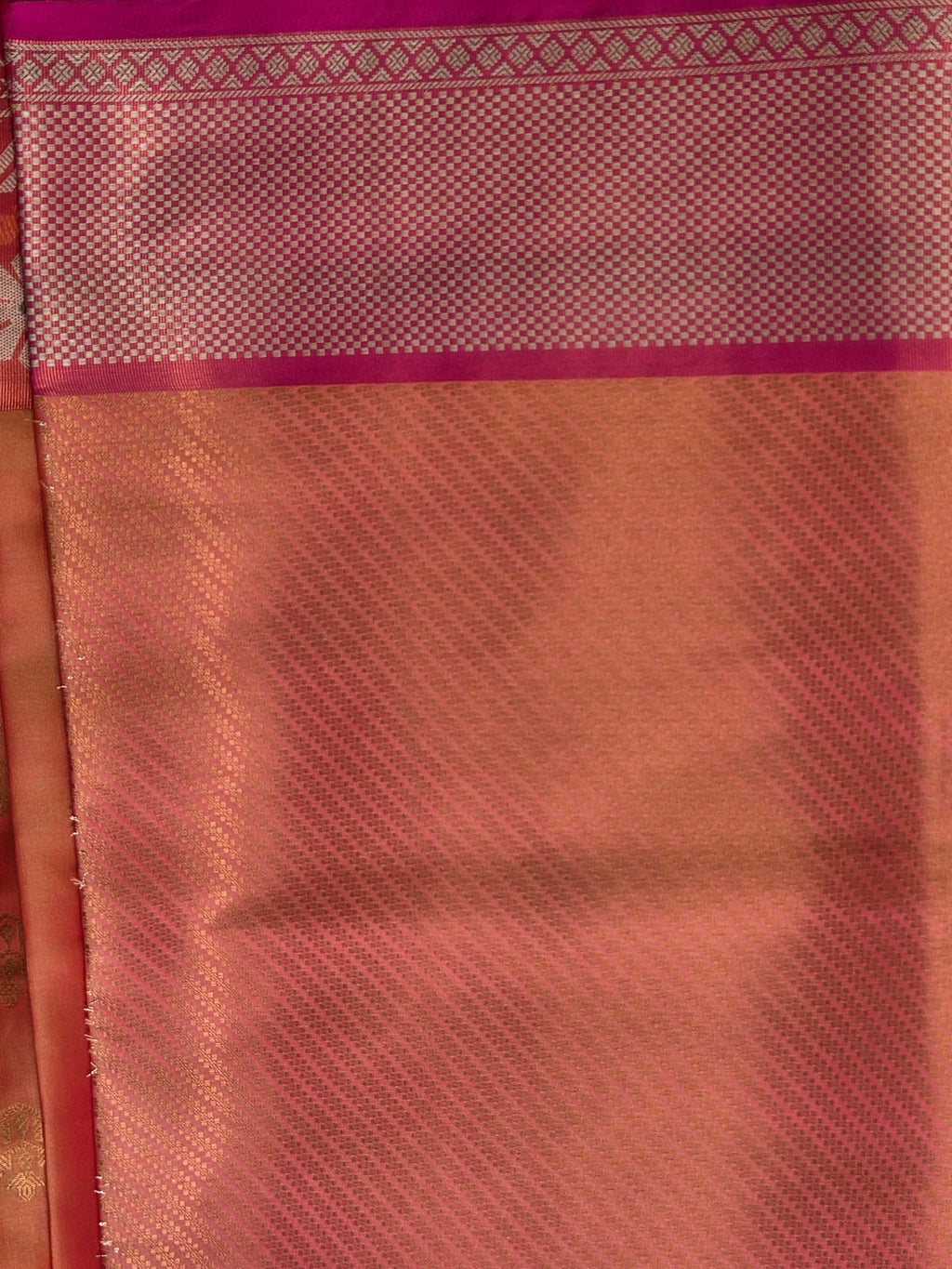 Soft Silk Saree with Jamdani Border & Gold Zari Butas