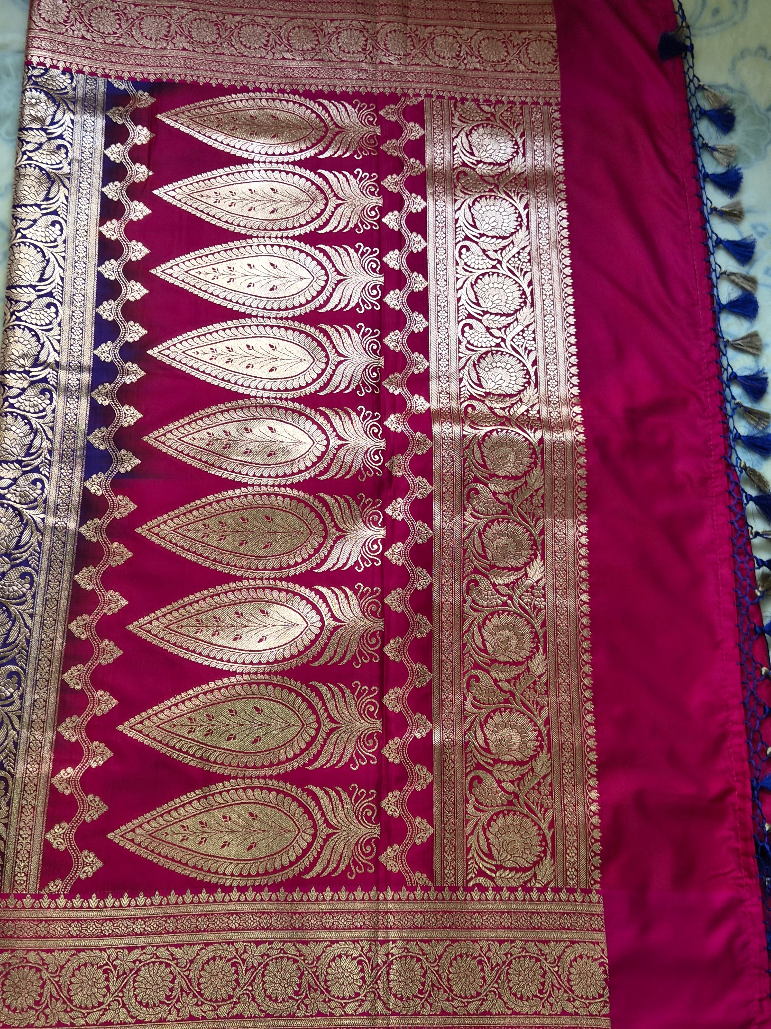 Katan Silk Banarasi Saree with Gold Zari Weave