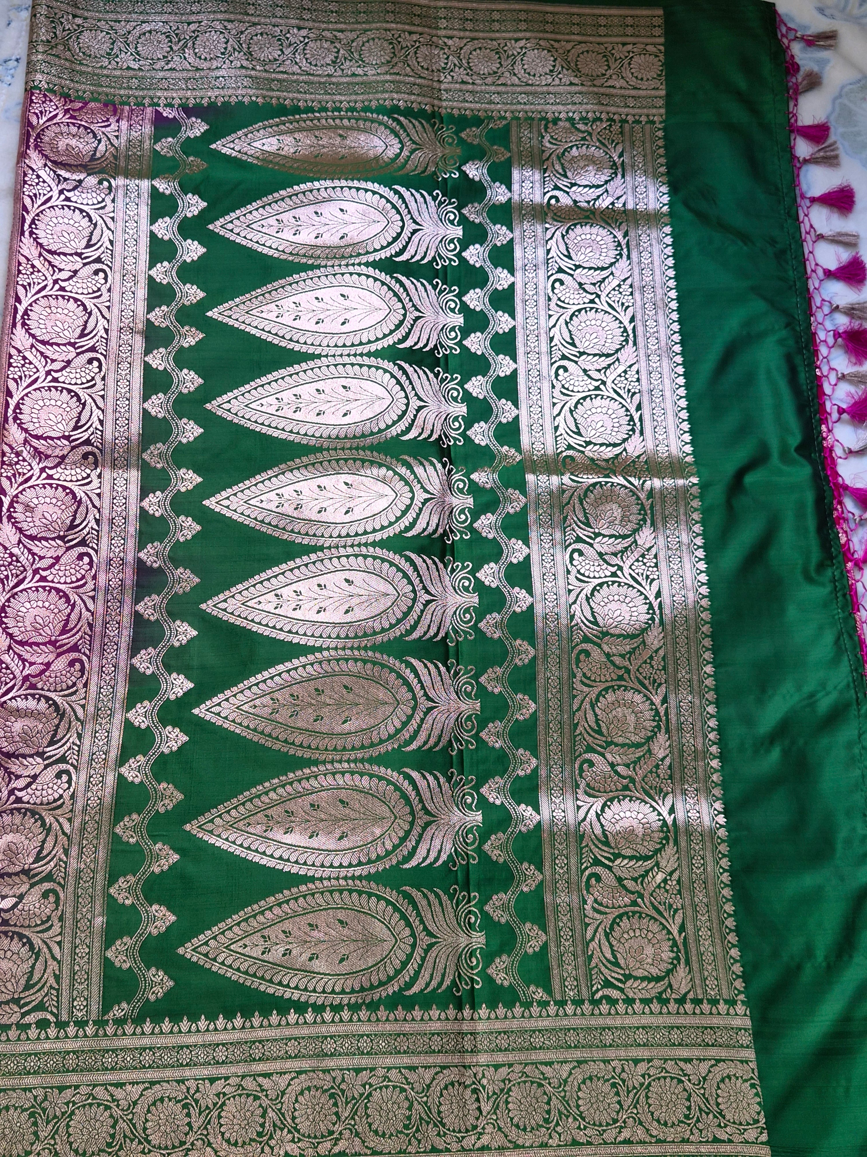 Katan Silk Banarasi Saree with Gold Zari Weave