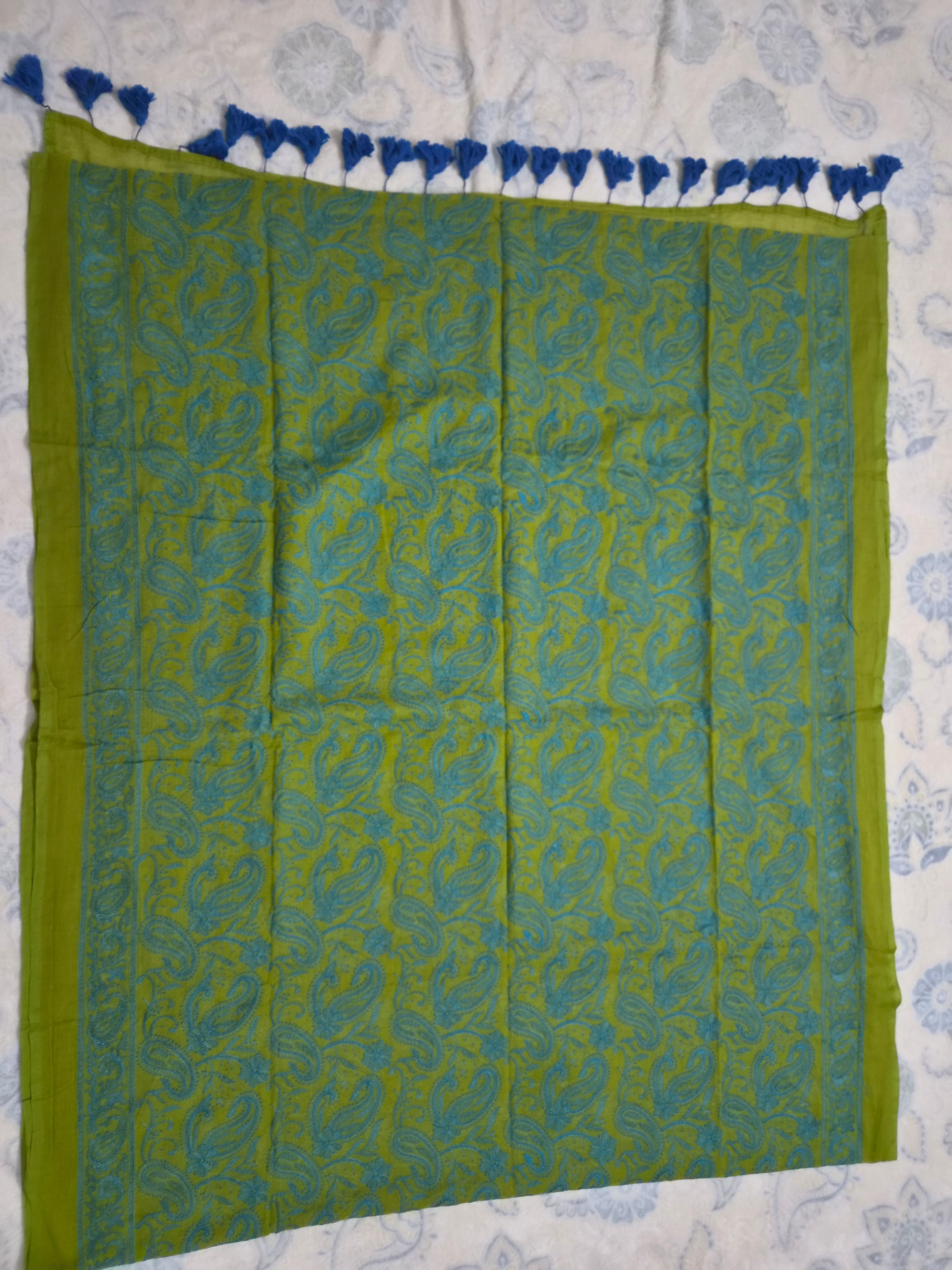 Chikankari All-Over Paisley Embroidered Saree