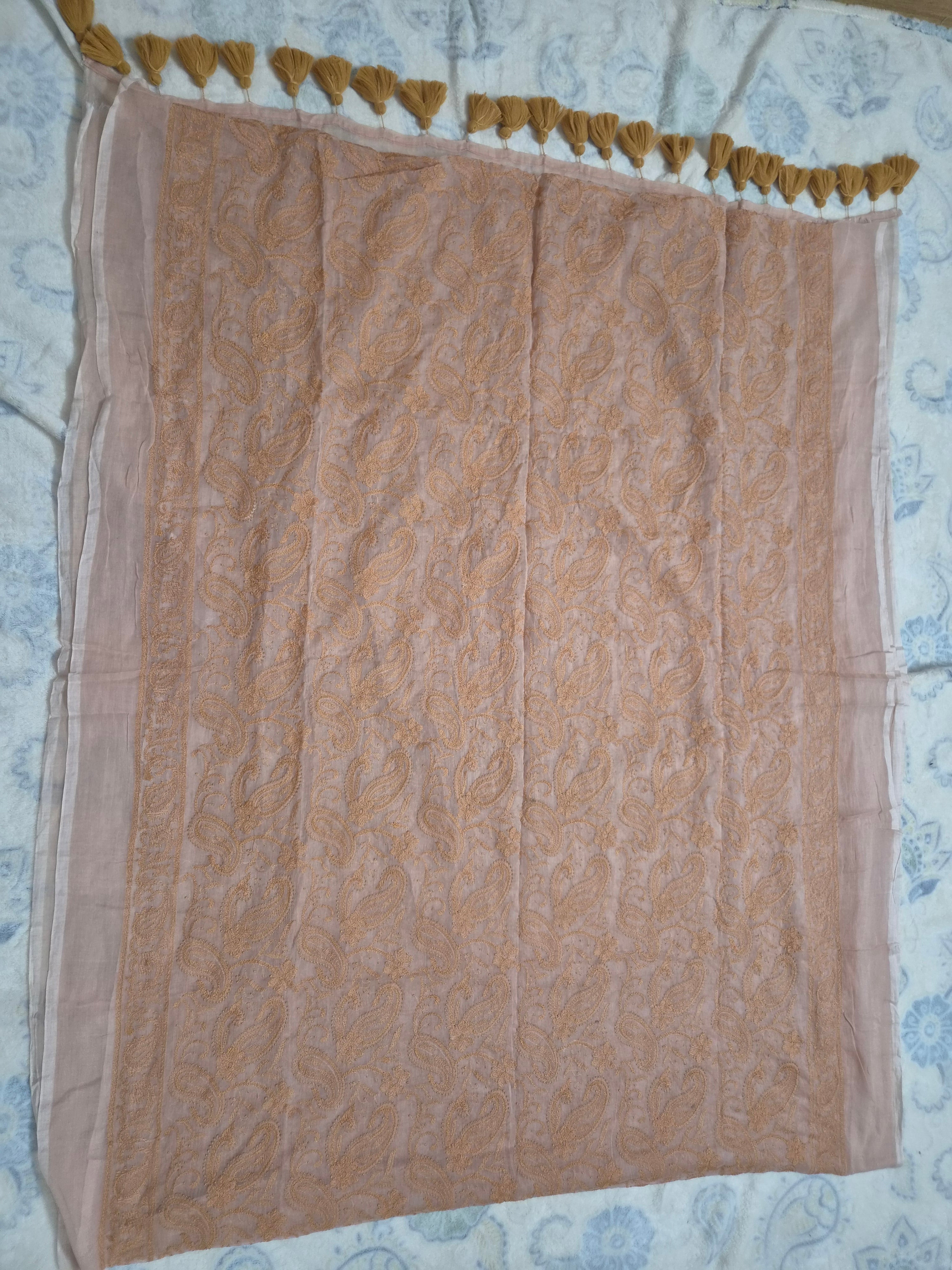 Chikankari All-Over Paisley Embroidered Saree