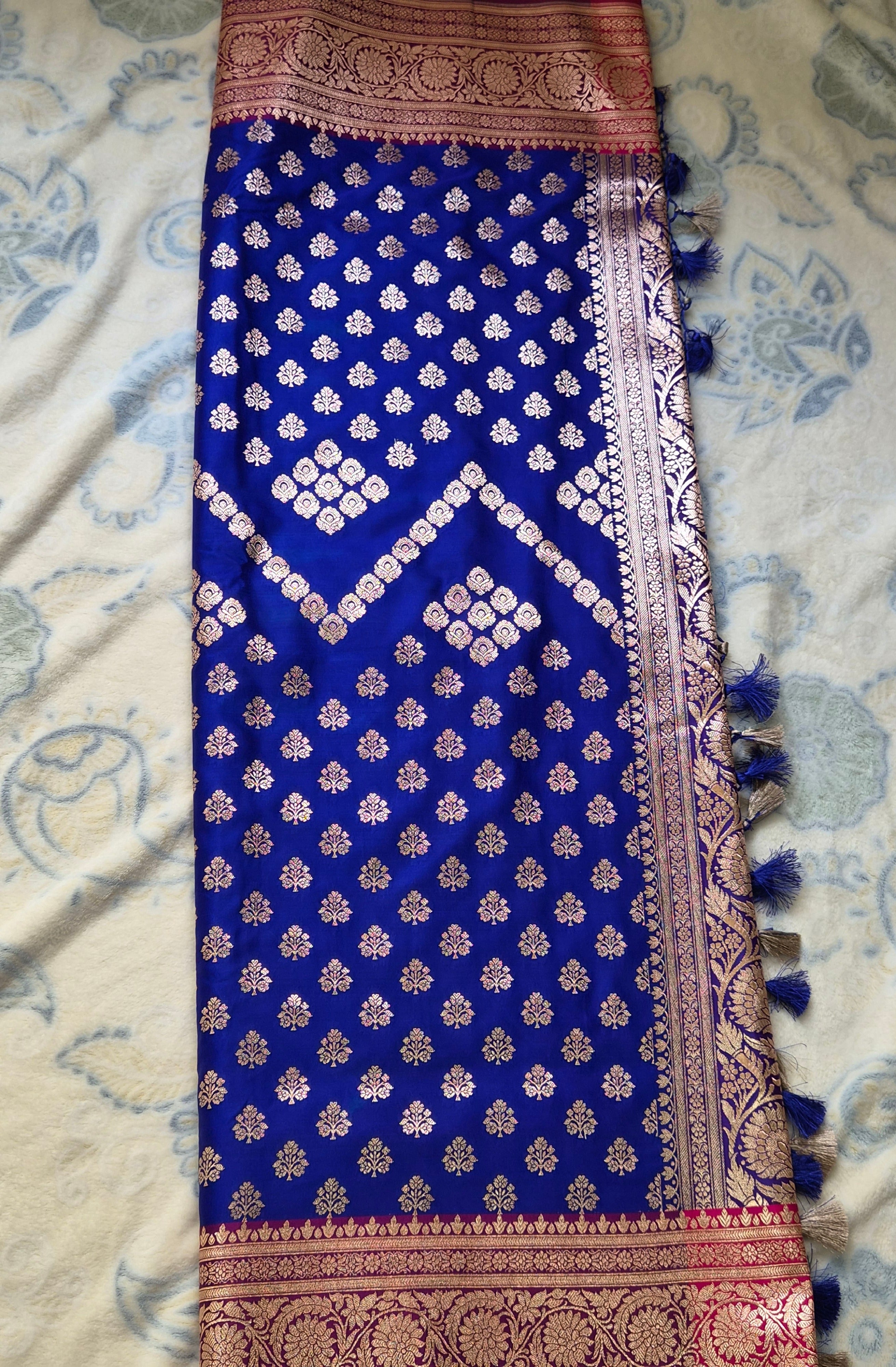 Katan Silk Banarasi Saree with Gold Zari Weave